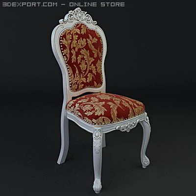 chair ornate antique armless 3D Model .c4d .max .obj .3ds .fbx .stl .blend 