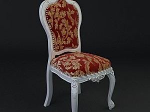 chair ornate antique armless Modello 3D