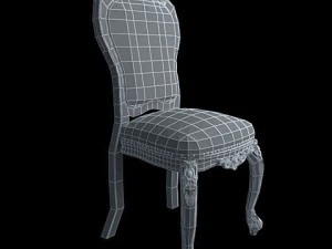 chair ornate antique armless 3D Model