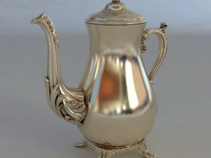 은색 음료 냄비 3D 모델