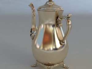 silver beverage pot Model 3D