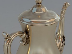 silver beverage pot Model 3D