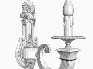 antique wall sconce light 3D 模型