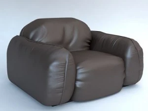 leather armchair piumotto by busnelli italy 3D Model