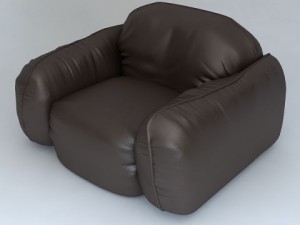 leather armchair piumotto by busnelli italy Model 3D