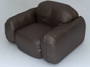 leather armchair piumotto by busnelli italy 3D Model