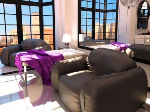 leather armchair piumotto by busnelli italy Model 3D
