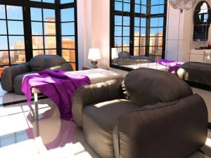 leather armchair piumotto by busnelli italy 3D Model