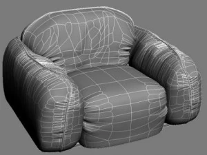 leather armchair piumotto by busnelli italy 3D Model