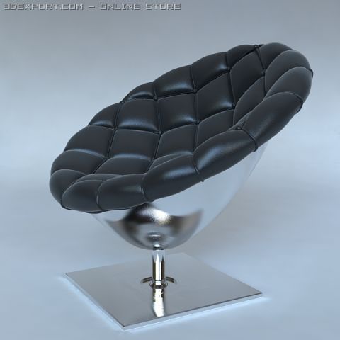 pod chair quilted leather upholstery Model 3D .c4d .max .obj .3ds .fbx .stl .blend 
