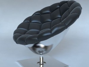 pod chair quilted leather upholstery 3D Model