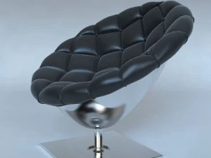 крісло-капсула зі стьобаною шкіряною оббивкою 3D Модель