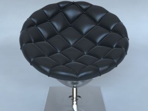 pod chair quilted leather upholstery Model 3D