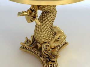 accent table gold fish base Modelo 3D