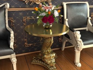accent table gold fish base Modelo 3D
