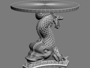 accent table gold fish base Modelo 3D