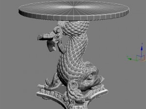 accent table gold fish base Modelo 3D