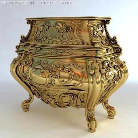 baroque cornelio cappellini bombe chest 3D 模型 .c4d .max .obj .3ds .fbx .stl .blend 