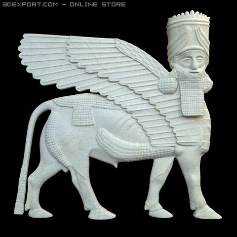 assyrian bas relief sculpture centaur 3Dモデル .c4d .max .obj .3ds .fbx .stl .blend 