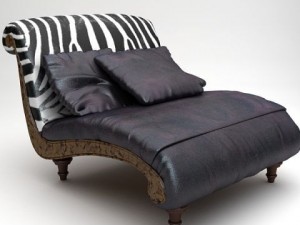 zebra settee lounge chair sofa Modelo 3D