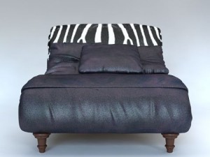 zebra settee lounge chair sofa Model 3D