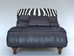 zebra settee lounge chair sofa 3D Model
