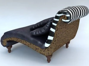 zebra settee lounge chair sofa 3D Model