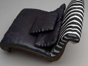 zebra settee lounge chair sofa Model 3D