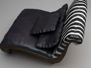 zebra settee lounge chair sofa 3D Model