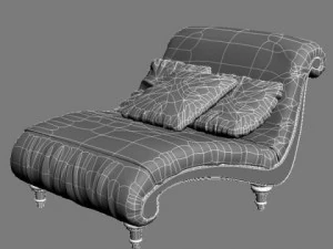zebra settee lounge chair sofa 3D Model
