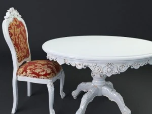baroque style table and chairs 3D Model