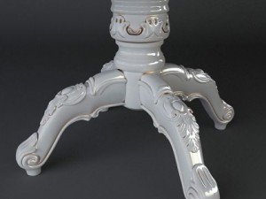 baroque style table and chairs Model 3D