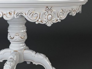 baroque style table and chairs Model 3D