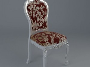 baroque style table and chairs Model 3D