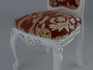 baroque style table and chairs 3D Model