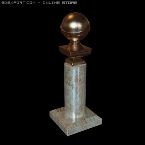 golden globe award trophy 3D Model .c4d .max .obj .3ds .fbx .stl .blend 