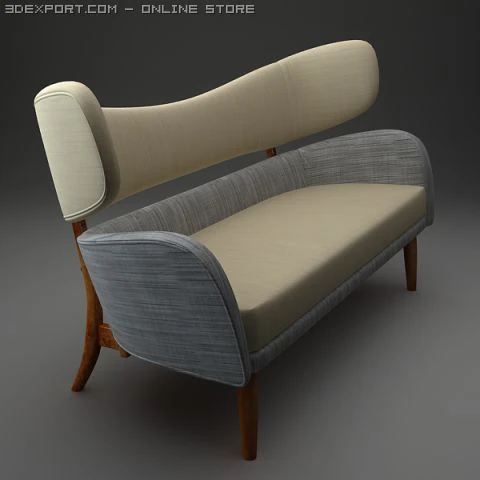 settee 3D Model .c4d .max .obj .3ds .fbx .stl .blend 