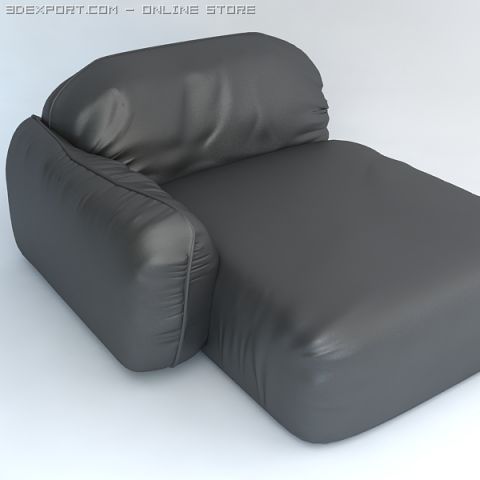 piumotto leather chaise chair 3D 模型 .c4d .max .obj .3ds .fbx .stl .blend 