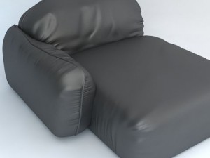 piumotto leather chaise chair 3D Model