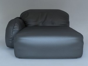 piumotto leather chaise chair 3D 模型