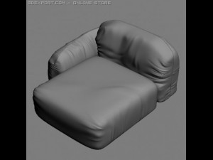 piumotto leather chaise chair 3D 模型
