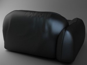 piumotto leather chaise chair 3D 模型