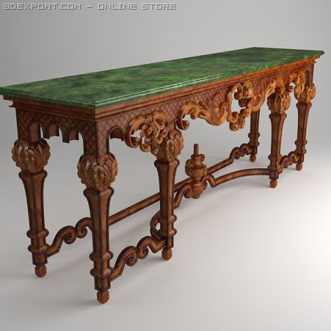 ornate classical style table 3D Model .c4d .max .obj .3ds .fbx .stl .blend 