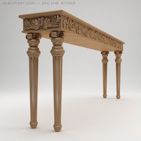 classical style console table 3D मॉडल .c4d .max .obj .3ds .fbx .stl .blend 