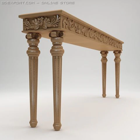 classical style console table 3D Model .c4d .max .obj .3ds .fbx .stl .blend 