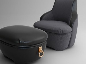 armchair and ottoman Modelo 3D