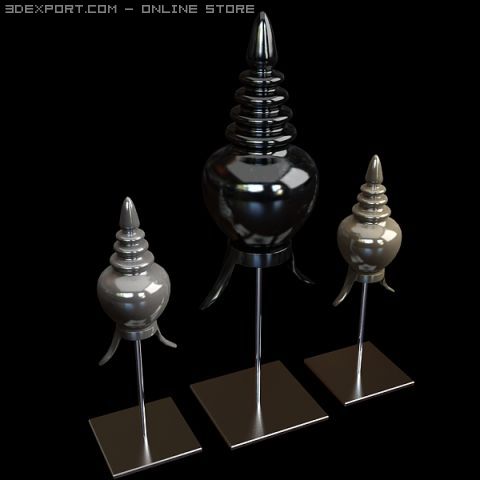 decorative accessories finials 3D Model .c4d .max .obj .3ds .fbx .stl .blend 