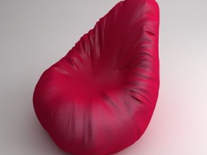 red contemporary armchair 3D Model