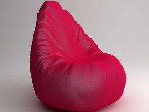 red contemporary armchair 3D Model