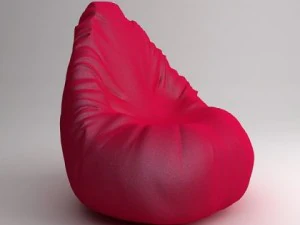red contemporary armchair 3D Model